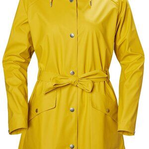 Helly Hansen Women's Kirkwall II Waterproof Belted Rain Coat w/Hood, Large - NEW